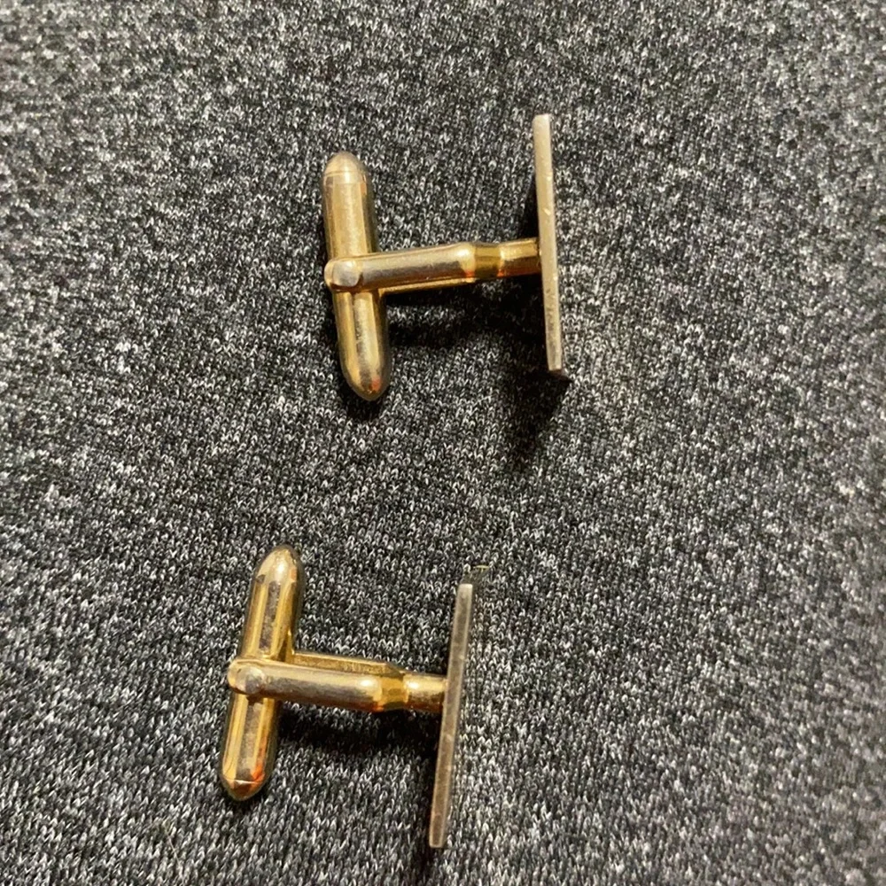 RJ29 Men’s cuff links gold tone Vintage